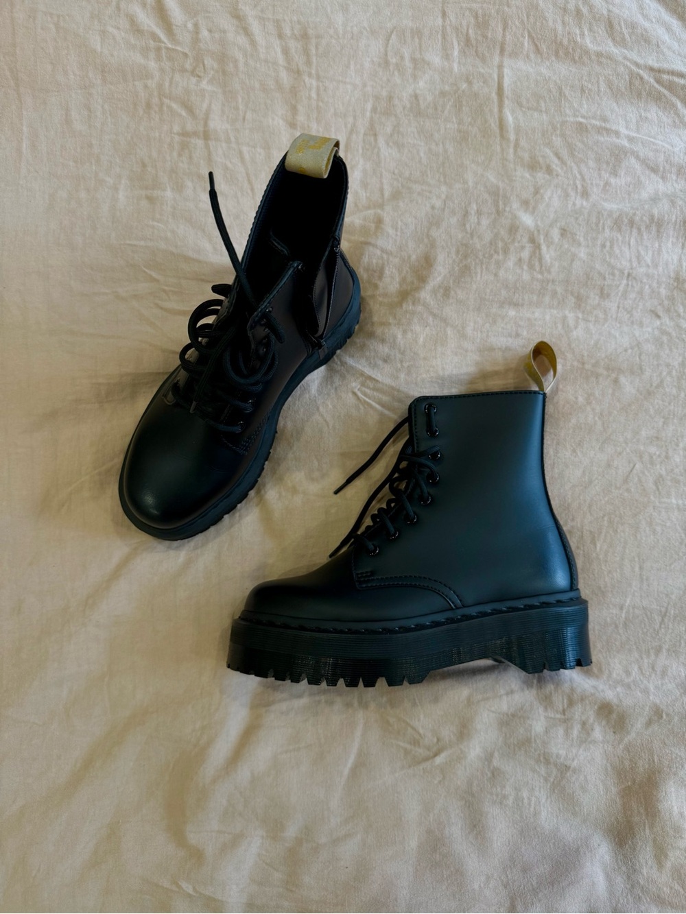 Dr. Martens Black Lace-Up Platform Boots (Vegan Jadon II Mono Boots)